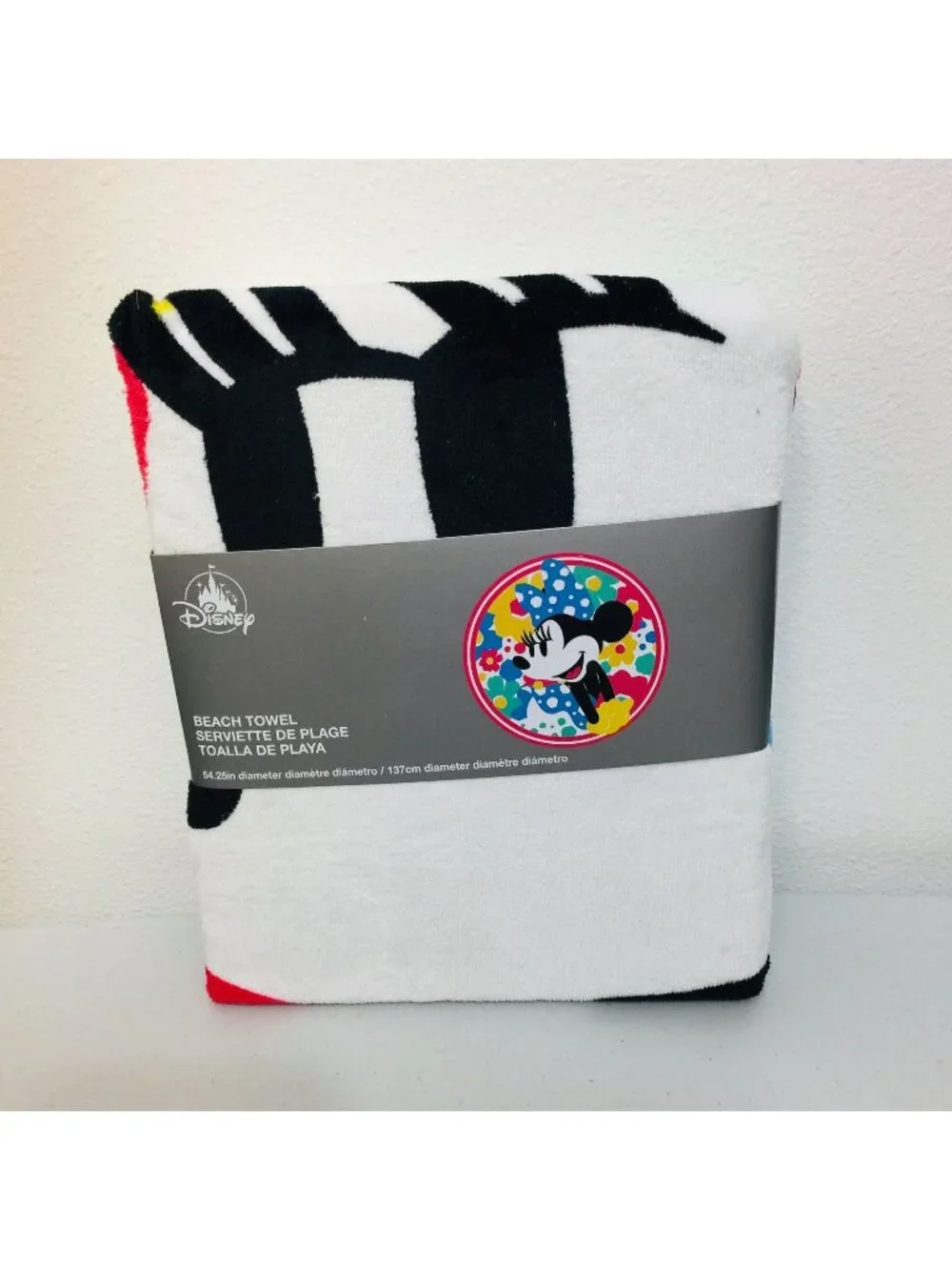Disney Parks Minnie Mouse Floral Round Beach Towel 54.25